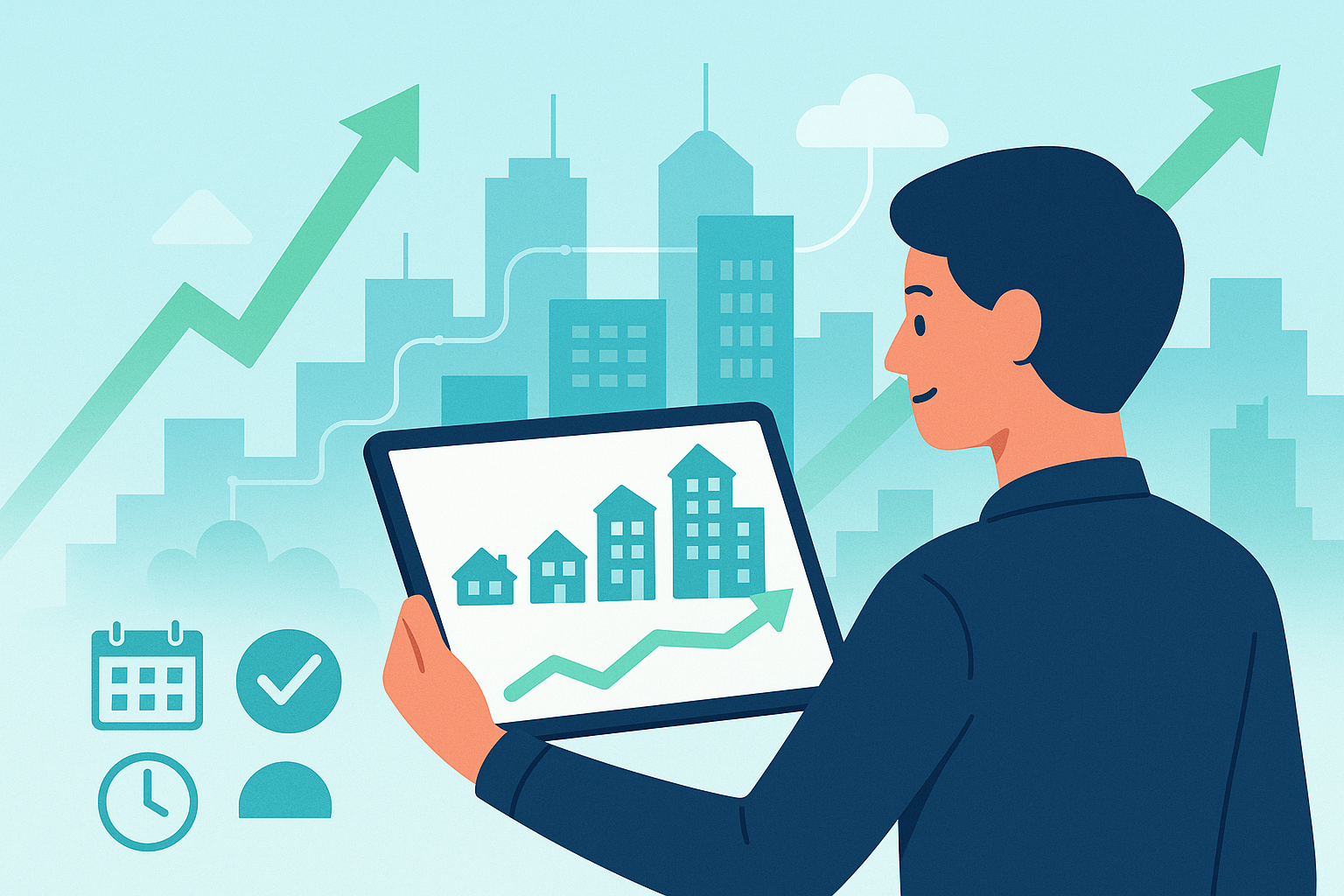 Illustration: Skalierung im Reinigungsgeschäft: Von 5 auf 50 Objekte